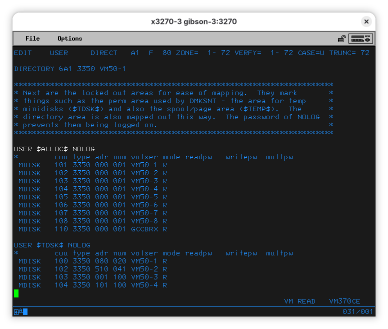 The first VM defined