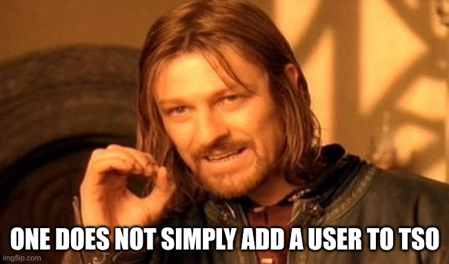 One does not simply add a user to TSO