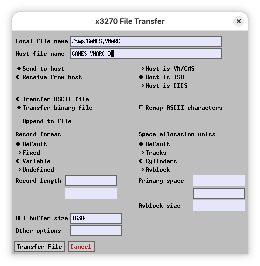 File Transfer Dialog